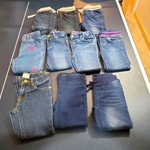 Toddler Girls Jeans 10 pairs assorted Size 4T / Size 5T